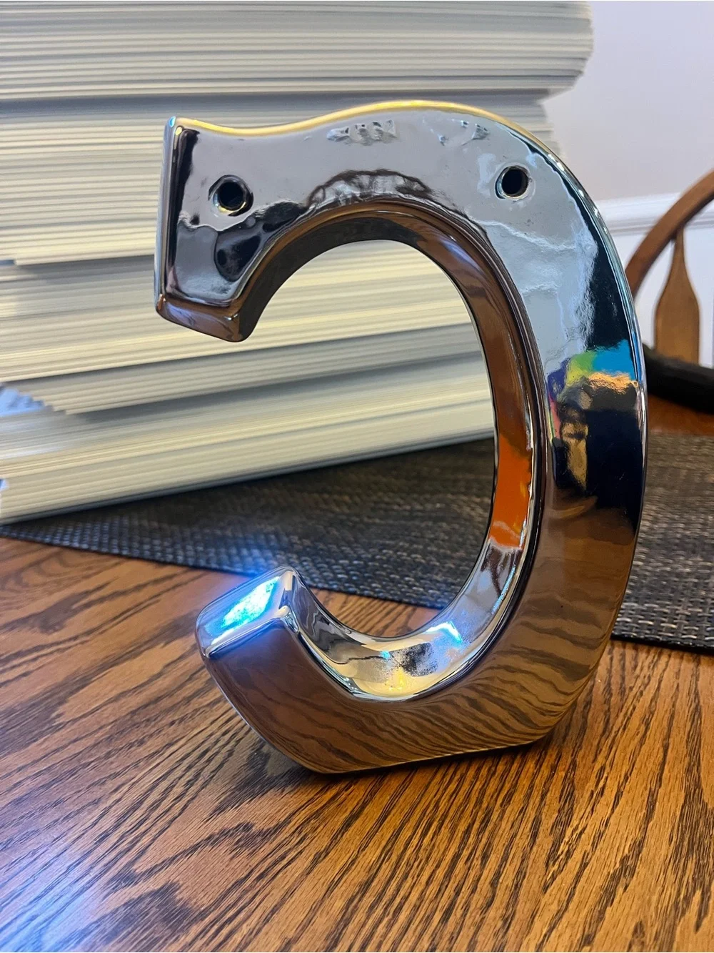 Chrome Decorative Letter C Accent
